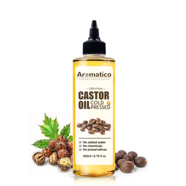 100% Pure Cold-Pressed Castor Oil - 200ml. Promotes hair growth & hair health. Moisturizes Skin, Helps Reduce Wrinkles. Virgin Grade. For All Hair & Skin Types.