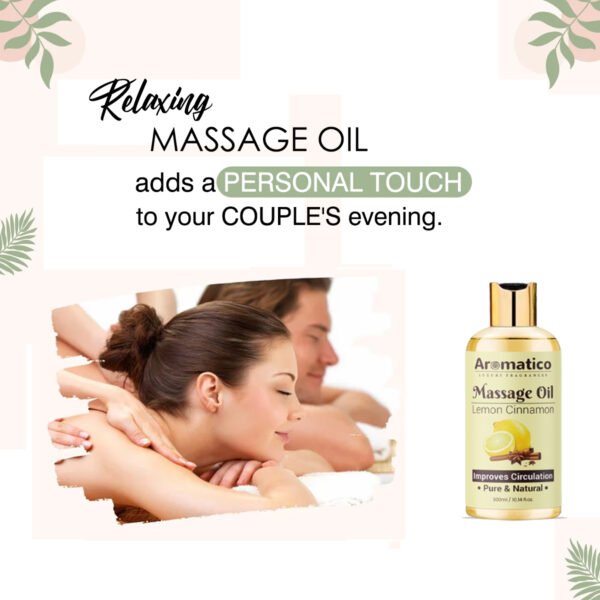 Lemon Cinnamon Massage Oil. Romantic Oil for Passionate Evenings - 300ml. Intimate Full Body Massage Oil for Couples. Non-sticky, Made of Only Natural Ingredients - Image 5
