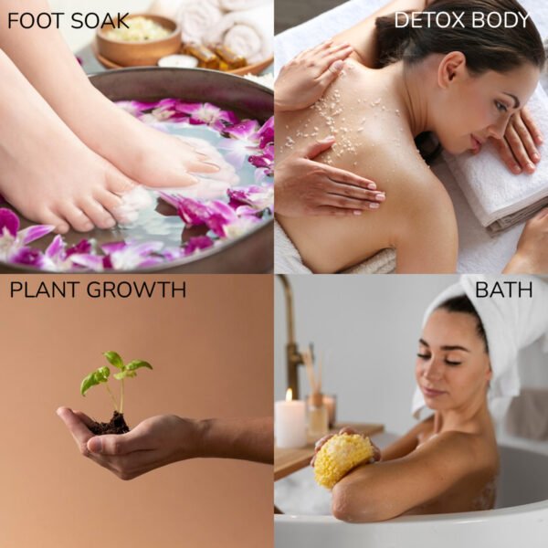 Lavender Bath Salt for Body & Foot Spa. Mineral-rich EPSOM, Himalayan & Sea Salts, Enriched with Pure Lavender Essential Oil & Leaves. Pain Relief, Relaxation, Aromatherapy – 500gm - Image 3