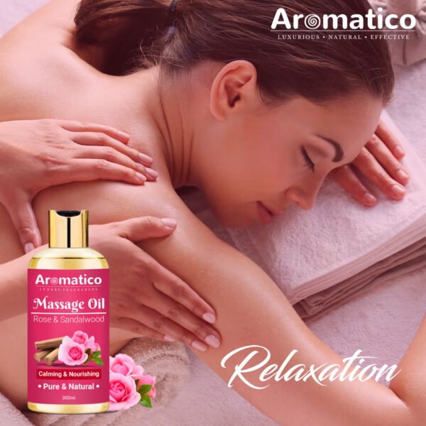 Rose & Sandalwood Massage Oil – 300ml, Elegant & Feminine Sensual Oil for Romantic Massages, Luxurious & Non-Sticky, 100% Natural, Perfect for Intimate Moments - Image 5