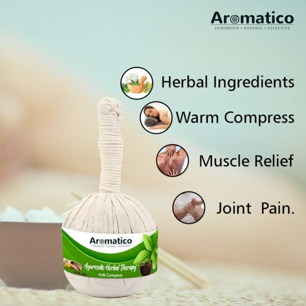 Ayurvedic Herbal Potli Compress with Neem & Turmeric, Pain Relief, Knee, Muscles Relaxation, Neck, Back, Legs, Increase Blood Circulation for Men Women – 180 GM. - Image 5