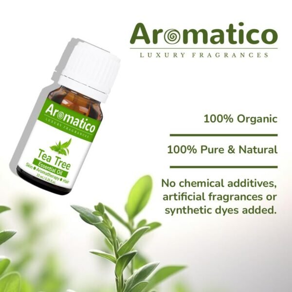 Tea Tree Essential Oil for Skin, Hair, Face, Acne Care, Dandruff | Promotes Blemish Free Skin, Improves Hair Growth 100% Pure, Natural | 10ml - Image 2