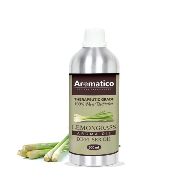 Lemongrass Diffuser Oil for Long-Lasting - Home Fragrance & Aromatherapy | Meditation | Concentration - Versatile Use in Diffusers, Air Fresheners | 500ML