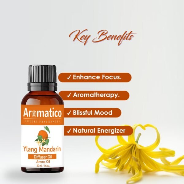 Ylang Mandarin Diffuser Oil | Long Lasting Scented Home Fragrance | Natural Essential diffuser Oil Fragrance Sleep & Pure Aromatherapy | 30ML - Image 6