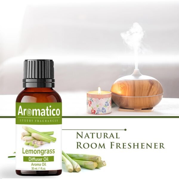 Lemongrass Diffuser Oil for Long-Lasting - Home Fragrance & Aromatherapy | Meditation | Concentration - Versatile Use in Diffusers, Air Fresheners | 30ml - Image 2