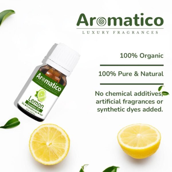 LEMON Essential Oil | Improves Skin Radiance, Boost Hair Luster | Revitalizing Care for Face, Scalp & Skin. Aromatherapy and Massage - 10ml - Image 2