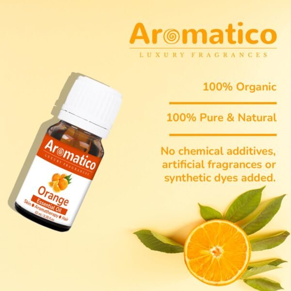 Orange Essential Oil | Skin radiance Enhance Hair Brilliance | Refreshing Care for Face, Scalp & Skin. Pure & Natural Therapeutic Grade & Undiluted Oil - 10ml - Image 2