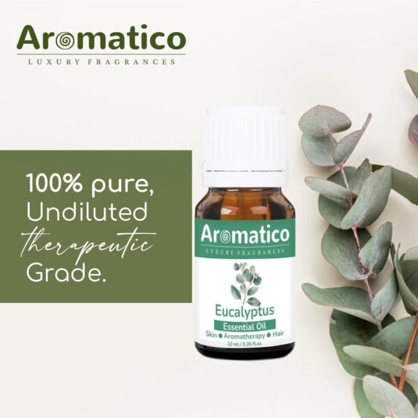 Eucalyptus Essential Oil, Therapeutic Grade, Perfect For Steam Inhalation, Massage, Mosquitoes Repellent, Aromatherapy, Relaxation, Skin Therapy, Hair Care & Diffuser - 10ml - Image 3