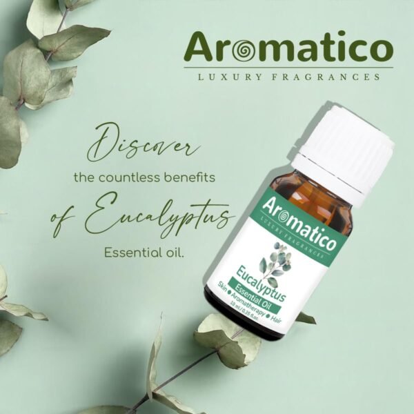 Eucalyptus Essential Oil, Therapeutic Grade, Perfect For Steam Inhalation, Massage, Mosquitoes Repellent, Aromatherapy, Relaxation, Skin Therapy, Hair Care & Diffuser - 10ml - Image 4