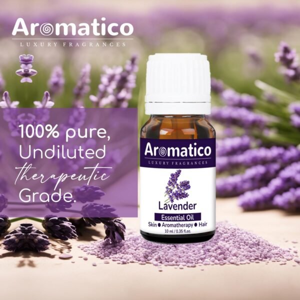 Lavender Essential Oil for Aroma Therapy, Stress Relief & Sleep | Promotes Clear Skin, Strong Hair | Calming & Soothing Care for Face, Scalp & Body - 10ml - Image 6