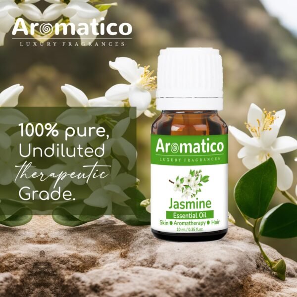 Jasmine Essential Oil for Skin, Hair Growth, Bathing, Diffuser, Home Fragrance & Soap Making. Aromatherapy Fragrance & Massage, Stress Relief -10ml - Image 6