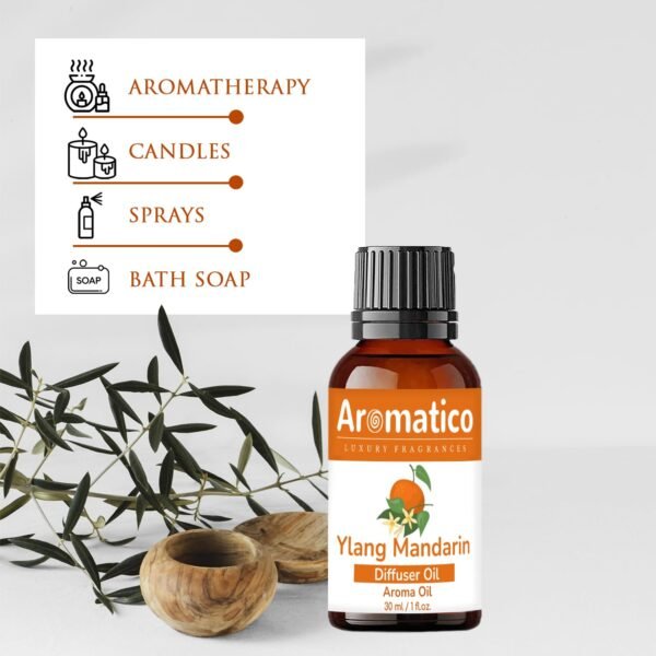 Ylang Mandarin Diffuser Oil | Long Lasting Scented Home Fragrance | Natural Essential diffuser Oil Fragrance Sleep & Pure Aromatherapy | 30ML - Image 5