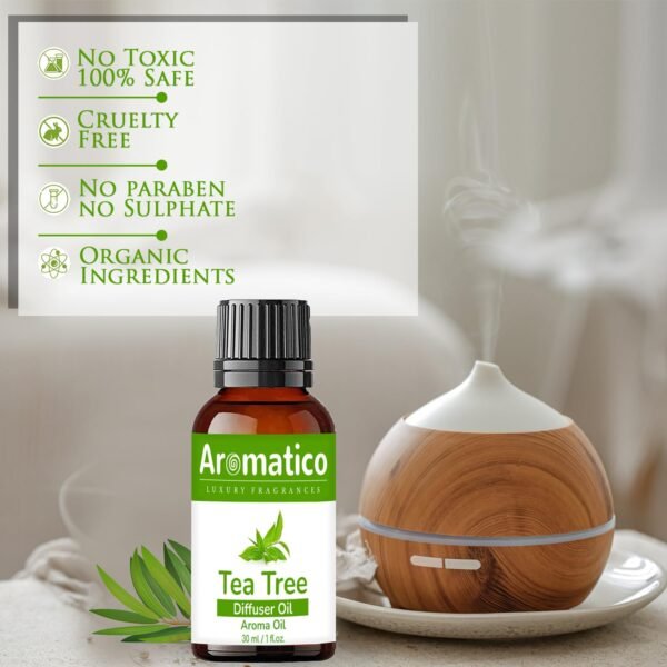 Tea Tree Diffuser Oil for Long-Lasting - Premium Home Fragrance Oil for Aromatherapy, Meditation & Concentration - Versatile Use in Diffusers, Air Fresheners | 30ml - Image 6