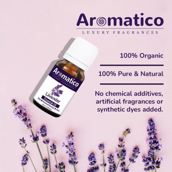 Lavender Essential Oil for Aroma Therapy, Stress Relief & Sleep | Promotes Clear Skin, Strong Hair | Calming & Soothing Care for Face, Scalp & Body - 10ml - Image 3