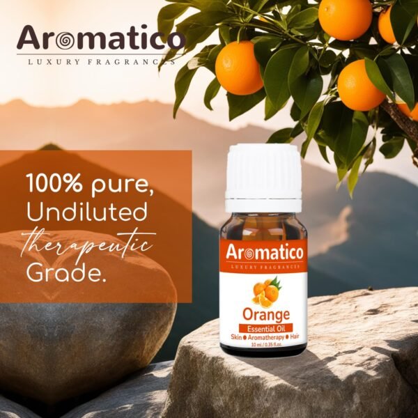 Orange Essential Oil | Skin radiance Enhance Hair Brilliance | Refreshing Care for Face, Scalp & Skin. Pure & Natural Therapeutic Grade & Undiluted Oil - 10ml - Image 4