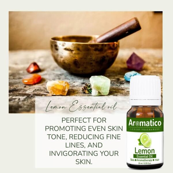 LEMON Essential Oil | Improves Skin Radiance, Boost Hair Luster | Revitalizing Care for Face, Scalp & Skin. Aromatherapy and Massage - 10ml - Image 6