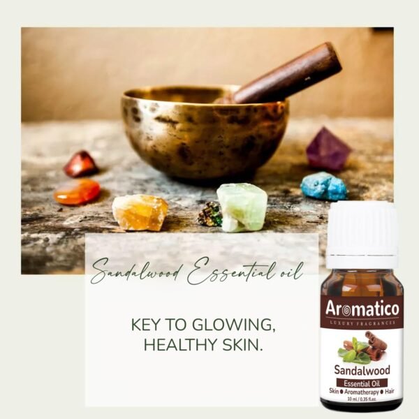Sandalwood Essential Oil for Aroma Therapy, Stress Relief & Relaxation - Organic Oil for Aromatherapy, Diffuser, Soap & Candle Making 10ml - Image 5