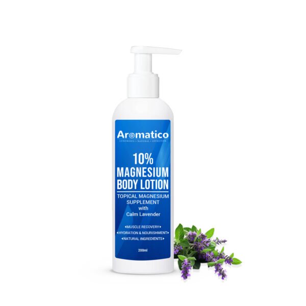 Magnesium Body Lotion. Topical Magnesium Supplement for Muscle Recovery, Skin Hydration & Nourishment. Non Greasy, Natural Ingredients – 200ml.