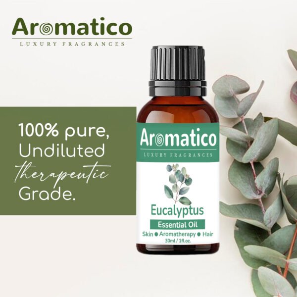 Eucalyptus Essential Oil, Therapeutic Grade, Perfect For Steam Inhalation, Massage, Mosquitoes Repellent, Aromatherapy, Relaxation, Skin Therapy, Hair Care & Diffuser - 30ml - Image 3
