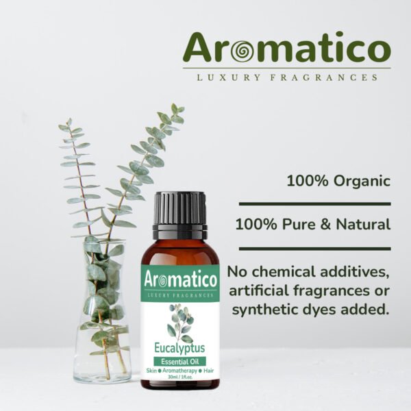 Eucalyptus Essential Oil, Therapeutic Grade, Perfect For Steam Inhalation, Massage, Mosquitoes Repellent, Aromatherapy, Relaxation, Skin Therapy, Hair Care & Diffuser - 30ml - Image 5