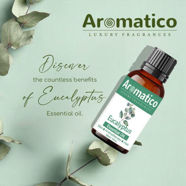 Eucalyptus Essential Oil, Therapeutic Grade, Perfect For Steam Inhalation, Massage, Mosquitoes Repellent, Aromatherapy, Relaxation, Skin Therapy, Hair Care & Diffuser - 30ml - Image 6