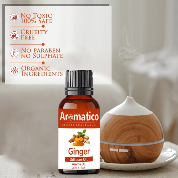 Ginger Diffuser Oil For Relax Calm Mood, Natural Homely Fragrance, Anxiety Free Sleep & Pure Aromatherapy | 30ML - Image 3