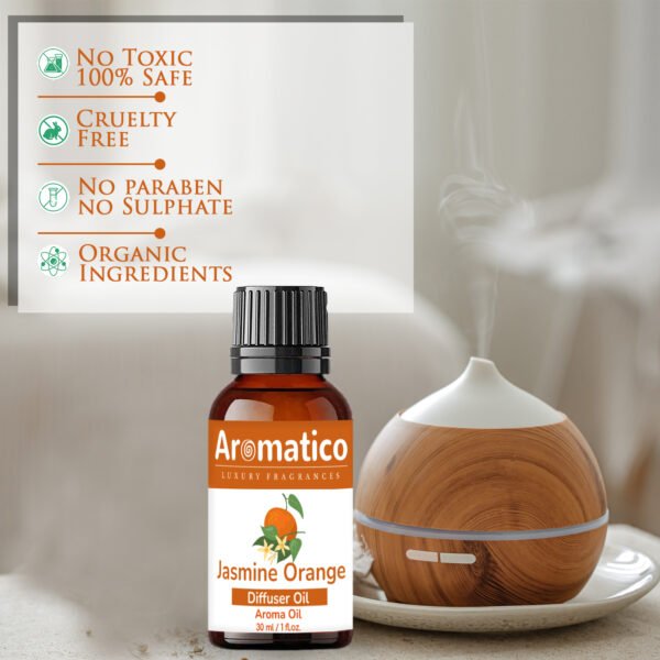 Jasmine Orange Diffuser Oil For Relax Calm Mood, Natural Homely Fragrance & Aromatherapy | Long Lasting Fragrance for Office, Home, Spa & Restaurant | 30ML - Image 3