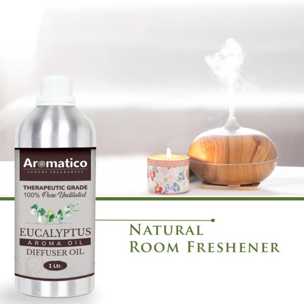 Eucalyptus Diffuser Oil with Strong, Long-Lasting Aroma. Premium Aroma Oil for Homes, Offices & Showrooms. Aromatherapy, Diffusers, Air Purifiers, Vaporizers - 1 Liter (1000 ml) - Image 5
