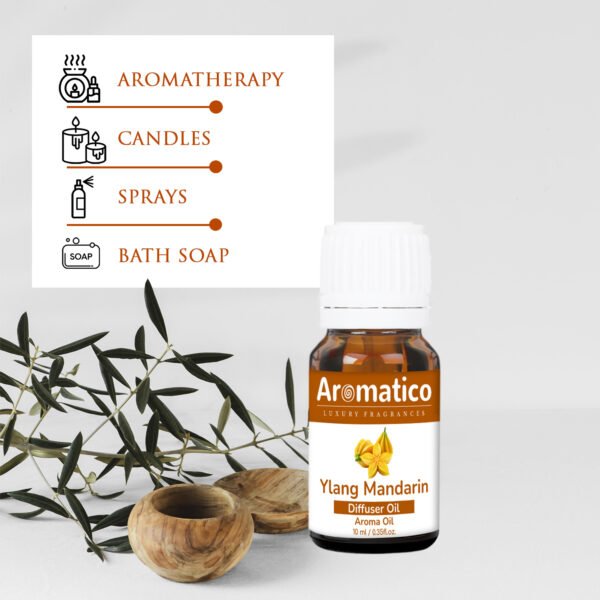 Ylang Mandarin Diffuser Oil Relaxing and Sweet Aroma | Long Lasting Scented Home Fragrance | Natural Essential diffuser Oil Fragrance Sleep & Pure Aromatherapy | 10ML - Image 6