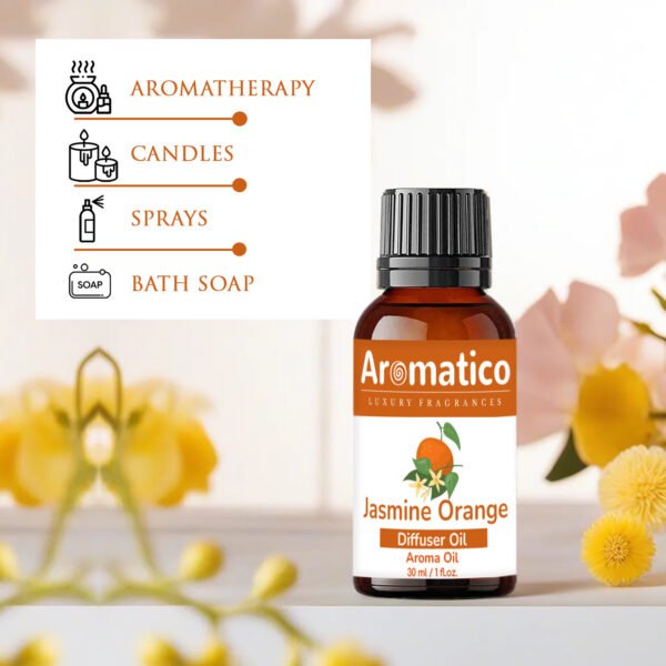 Jasmine Orange Diffuser Oil For Relax Calm Mood, Natural Homely Fragrance & Aromatherapy | Long Lasting Fragrance for Office, Home, Spa & Restaurant | 30ML - Image 6