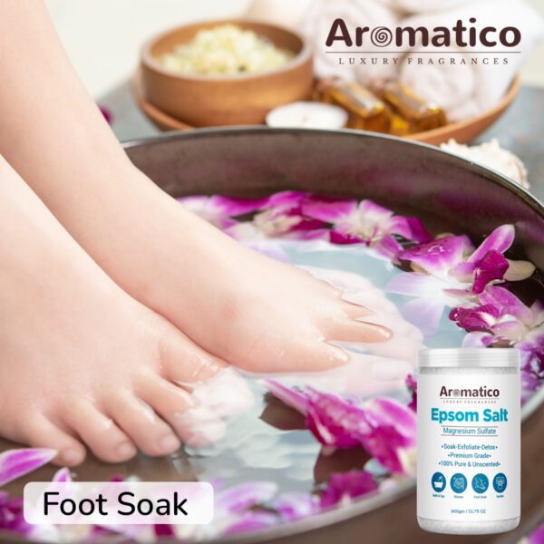 Premium Grade Epsom Bath Salt Crystal for Body & Foot Spa. Natural therapy for Muscle Relief, Pain, Aches and detox. 100% Pure & Unscented 900gm - Image 7