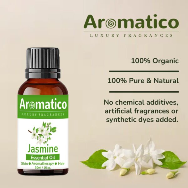 Jasmine Essential Oil for Skin, Hair Growth, Bathing, Diffuser, Home Fragrance & Soap Making. Aromatherapy Fragrance & Massage, Stress Relief | 30ML - Image 3