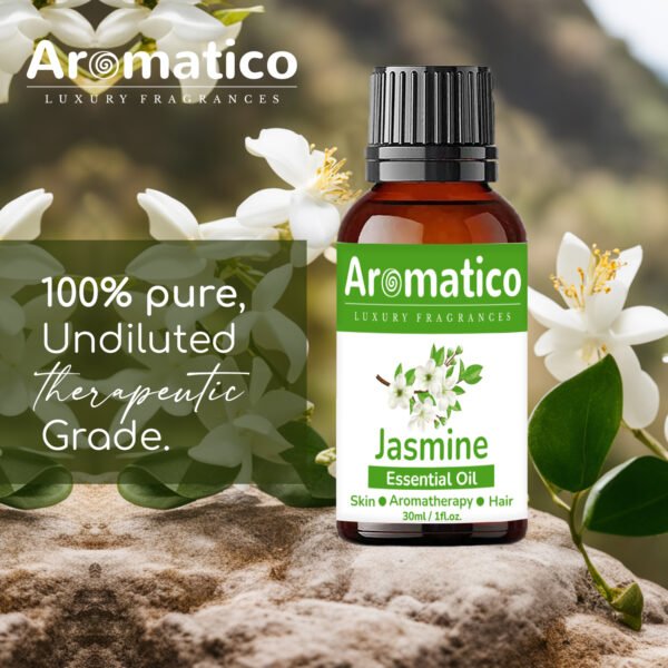 Jasmine Essential Oil for Skin, Hair Growth, Bathing, Diffuser, Home Fragrance & Soap Making. Aromatherapy Fragrance & Massage, Stress Relief | 30ML - Image 5