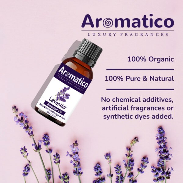 Lavender Essential Oil for Aroma Therapy helps Stress & Sleep | Promotes Clear Skin, Strong Hair | Calming & Soothing Care for Face, Scalp & Body | 30ML - Image 7
