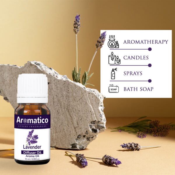 Lavender Diffuser Oil for Long-Lasting Aroma. Premium Home Fragrance Oil for Aromatherapy, Meditation & Concentration - Versatile Use in Diffusers, Air Fresheners - 10ml - Image 6