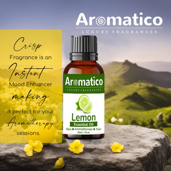 Lemon Essential Oil | Improves Skin Radiance, Boost Hair Luster | Revitalizing Care for Face, Scalp & Skin. Aromatherapy and Massage | 30ML - Image 2