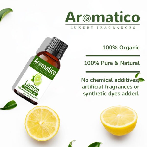 Lemon Essential Oil | Improves Skin Radiance, Boost Hair Luster | Revitalizing Care for Face, Scalp & Skin. Aromatherapy and Massage | 30ML - Image 3