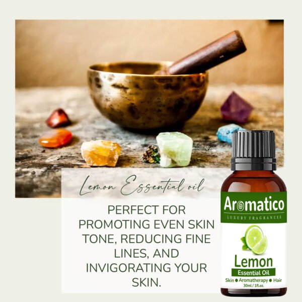 Lemon Essential Oil | Improves Skin Radiance, Boost Hair Luster | Revitalizing Care for Face, Scalp & Skin. Aromatherapy and Massage | 30ML - Image 4