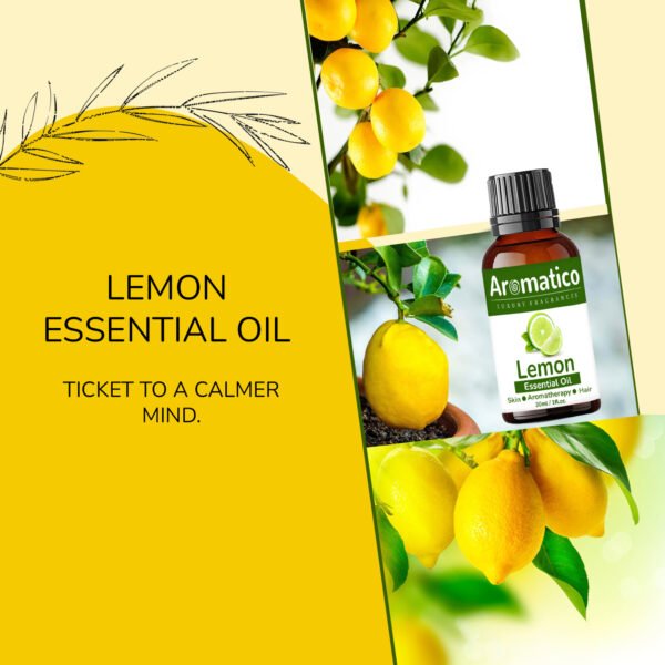 Lemon Essential Oil | Improves Skin Radiance, Boost Hair Luster | Revitalizing Care for Face, Scalp & Skin. Aromatherapy and Massage | 30ML - Image 5