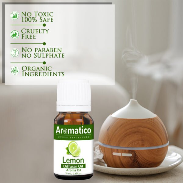 Lemon Diffuser Oil for Long-Lasting - Premium Home Fragrance Oil for Aromatherapy, Meditation & Concentration - Versatile Use in Diffusers, Air Fresheners - 10ml - Image 3