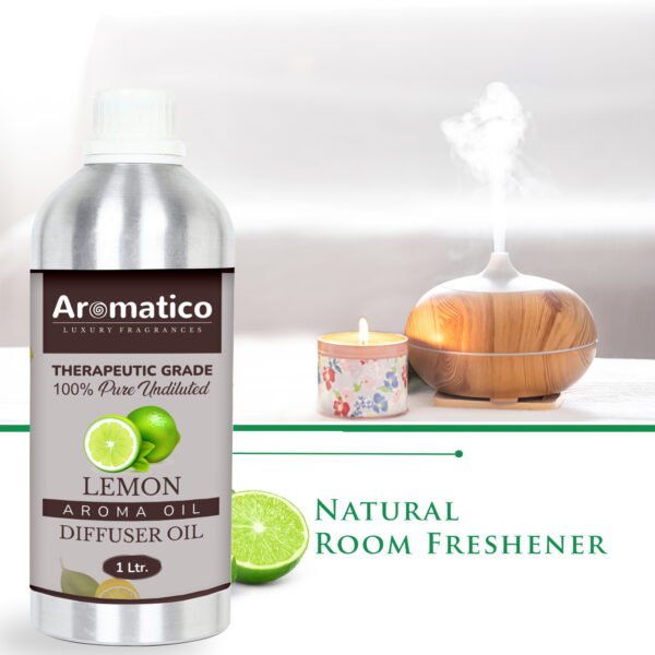 Lemon Diffuser Oil with Strong, Long-Lasting Aroma. Premium Aroma Oil for Homes, Offices & Showrooms. Aromatherapy, Diffusers, Air Purifiers, Vaporizers - 1 Liter (1000 ml) - Image 5