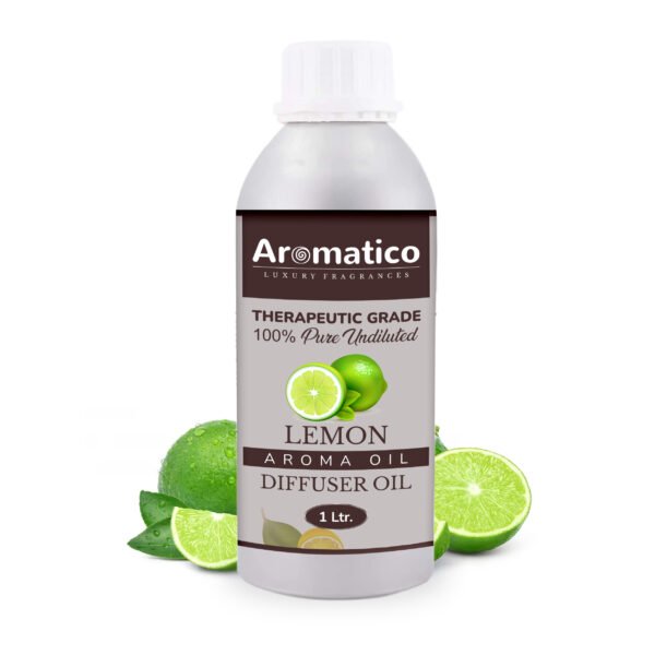 Lemon Diffuser Oil with Strong, Long-Lasting Aroma. Premium Aroma Oil for Homes, Offices & Showrooms. Aromatherapy, Diffusers, Air Purifiers, Vaporizers - 1 Liter (1000 ml)