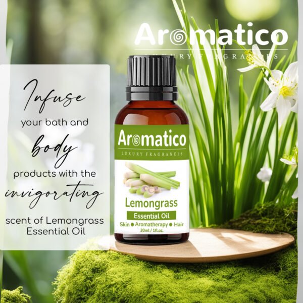 Lemon Grass Essential Oil Enhance Skin Brightness, Elevate Hair Luster | Renewing Care for Face, Scalp & Skin. Pure, Natural & Undiluted | 30ML - Image 2