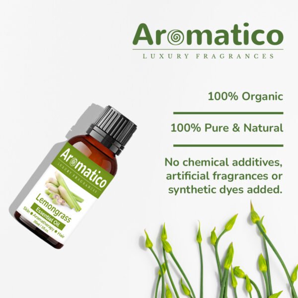 Lemon Grass Essential Oil Enhance Skin Brightness, Elevate Hair Luster | Renewing Care for Face, Scalp & Skin. Pure, Natural & Undiluted | 30ML - Image 3