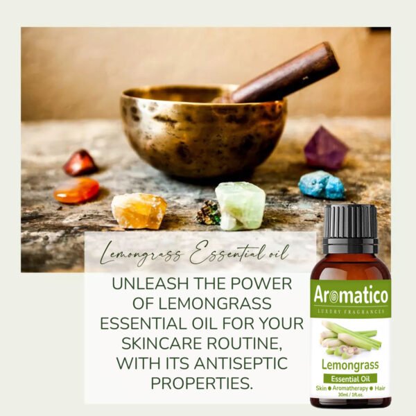 Lemon Grass Essential Oil Enhance Skin Brightness, Elevate Hair Luster | Renewing Care for Face, Scalp & Skin. Pure, Natural & Undiluted | 30ML - Image 4