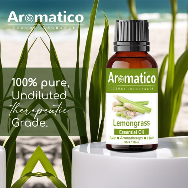 Lemon Grass Essential Oil Enhance Skin Brightness, Elevate Hair Luster | Renewing Care for Face, Scalp & Skin. Pure, Natural & Undiluted | 30ML - Image 6