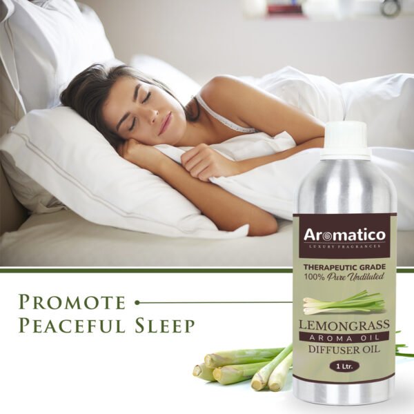 Lemongrass Diffuser Oil with Strong, Long-Lasting Aroma. Premium Aroma Oil for Homes, Offices & Showrooms. Aromatherapy, Diffusers, Air Purifiers, Vaporizers - 1 Liter (1000 ml) - Image 4