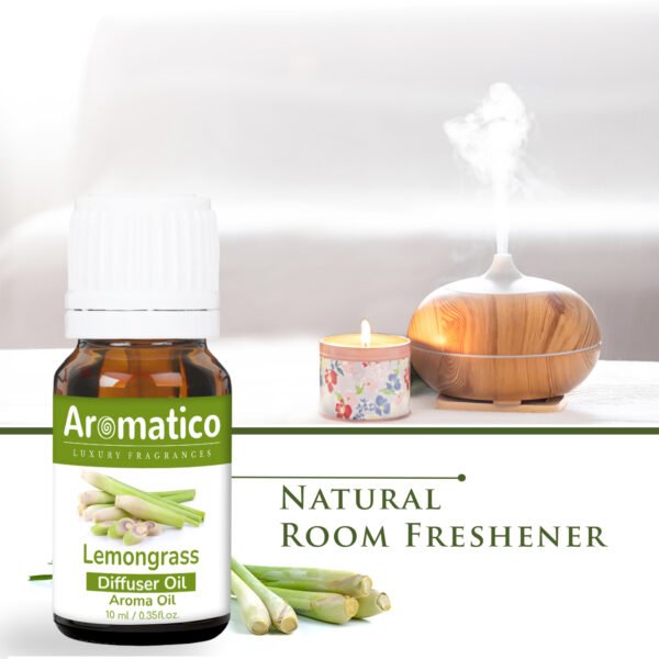Lemongrass Diffuser Oil for Long-Lasting - Home Fragrance & Aromatherapy | Meditation | Concentration - Versatile Use in Diffusers, Air Fresheners - 10ml - Image 5