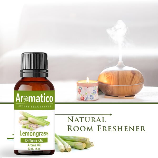 Lemongrass Diffuser Oil for Long-Lasting - Home Fragrance & Aromatherapy | Meditation | Concentration - Versatile Use in Diffusers, Air Fresheners | 30ml - Image 5