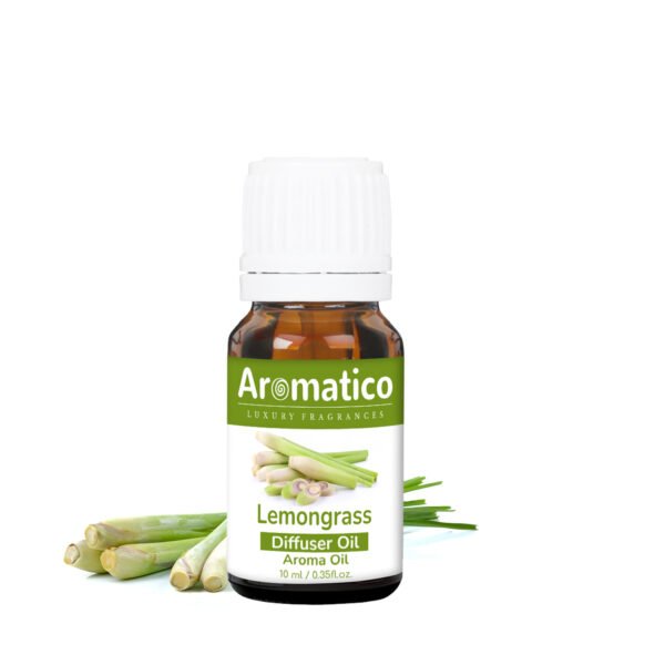 Lemongrass Diffuser Oil for Long-Lasting - Home Fragrance & Aromatherapy | Meditation | Concentration - Versatile Use in Diffusers, Air Fresheners - 10ml